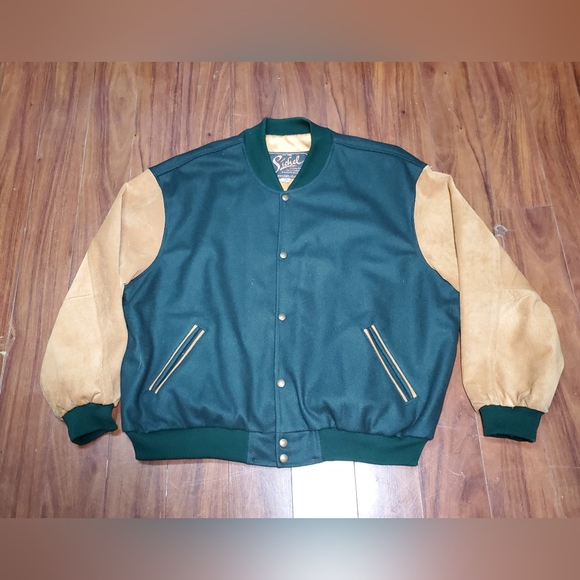 Rare Vintage Sichel Lion's Gate Production Crew Leather  Bomber Jacket Men XL - Picture 2 of 9